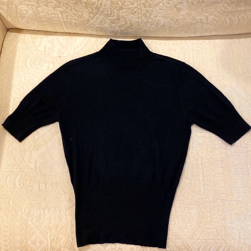 Basco Black Silk Mac Neck Top